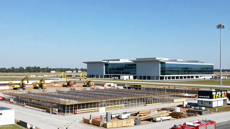 Illustration for: Airport breaks ground on fire station to replace 40-year-old facility